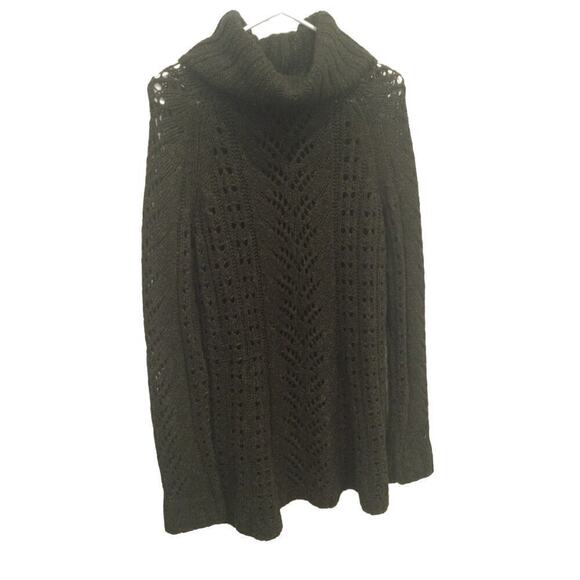 Sleeping on Snow Eldora turtleneck sweater womens M linen green open knit anthro - Picture 4 of 13